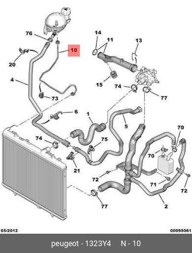 Manguera de depósito suplementario — Peugeot (308, 408) · Citroen Berlingo / Jumpy · Peugeot 206 / 207 — foto 3