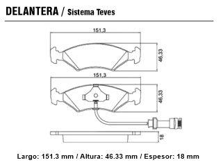 Pastilla de freno — Ford (Escort, Sierra XR4)