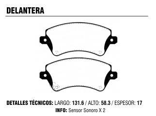 Pastilla de freno delantera — Toyota (Corolla)
