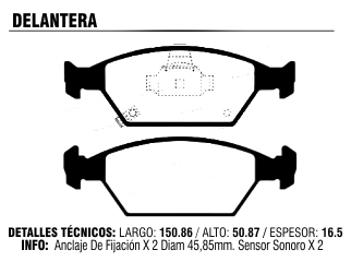 Pastilla de freno delantera — Honda (City, Fit)