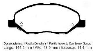 Pastilla de freno — Nissan (Tiida)