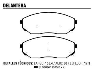 Pastilla freno kia sorento 2002/ PD634