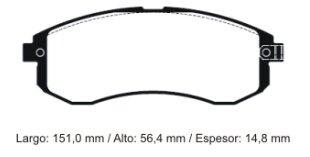 Pastilla freno mitsubishi L200 sport doble cabina 4X4 02..delantera (PD500)