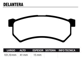 Pastilla freno renault kwid 2017/ 1.0 largo:101MM PD1534