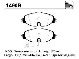 Pastilla freno volkswagen golf 14/../Passat 14/../New beetle 12/../Taos 250 tsi 21/..(PD1490)