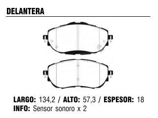 PASTILLA FRENO TOYOTA COROLLA 15/..DELANTERA_PD1480 FRAS 4881/0