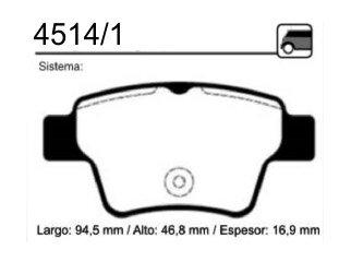 Pastilla freno peugeot 207 1.4-1.6 Sw/Cc 06/.. trasera (PD1335)