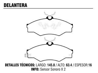 Pastilla freno toyota hilux 4X2 2000-2004 PD114