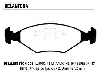 Pastilla freno fiat Palio/Siena 10/.. delatera (PD090)