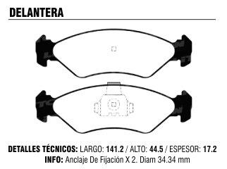 Pastilla freno ford ka 1.0-1.3 97/../Fiesta brasilero 1.0-1.3 delantera con arana de fijacion especial (PD055)
