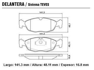 Pastilla freno chevrolet agile celta PD042
