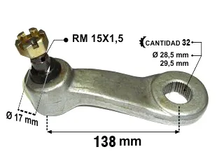 Brazo pitman chevrolet C10 85/91 / Chevrolet C20 93/.. / Chevrolet D20 93/97 / Chevrolet silverado 85/91