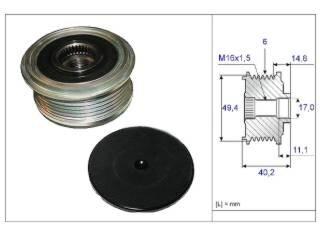 Polea alternador volkswagen amarok 2.0 Tdi/Passat/Polo/Audi 17X49X40 6PK Audi | Q5 | 2.0 tdi