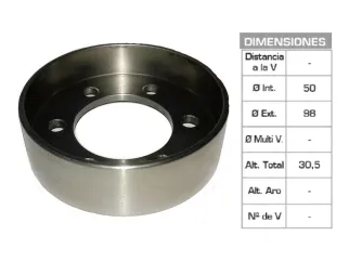 Polea bomba agua renault Clio/Express/19 1.9 d polea lisa 50X98X30.5 mm