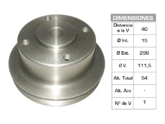 POLEA BOMBA AGUA PERKINS 4-203/6-305 15X111.5X54 MM - 1V
