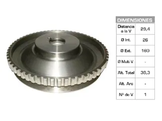 POLEA CIGUENAL CHEVROLET CORSA 1.6 8V SIN AA 26X160X38.3 MM - 1V