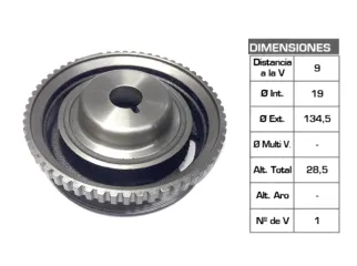 POLEA CIGUENAL CHEVROLET CORSA II/MERIVA 1.8 8V19X134.5X28.5 MM - 5PK