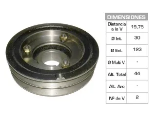 POLEA CIGUENAL FIAT UNO/DUNA 1.4 TIPO CON AA 30X123X41 MM - 2V