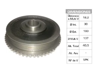POLEA CIGUENAL FIAT PALIO/SIENA/TIPO 1.6 SPI 97/00 SIN AA 30X160X40.5 MM - 5PK
