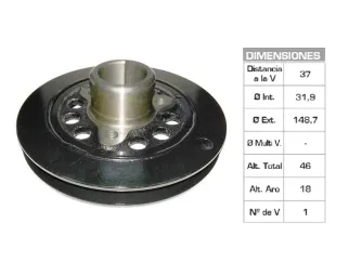 POLEA CIGUENAL FORD FALCON/F100 6 CILINDROS 188-221 31.9X148.7X46 MM - 1V