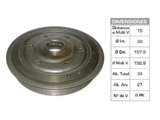 POLEA CIGUENAL PEUGEOT 207 / CITROEN C3/XSARA 1.4 HDI 30X157.5X34 MM - 6PK
