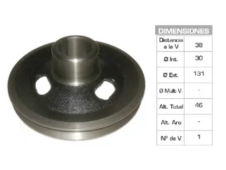 Polea ciguenal peugeot 404 2.0 69/.. 30X131X46 mm - 1V - Con rosca