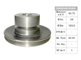 Polea ciguenal renault 12 1.4-1.6 sin aa 24X129.6X42.25 mm - 1V