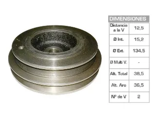 Polea ciguenal renault 18/21/Fuego 2.2 J7T 15.2X134.5X38.5 mm - 2V