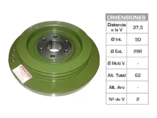 POLEA CIGUENAL MERCEDES BENZ OH1315 OM366 50X296X62 MM - 2V