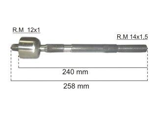Precap axial direccion hidraulica largo 239 mm rosca Macho/Macho 12X1/14X1.5 (3810T 372 - 680212) largo 239MM Citroen | C3 | 2003-2008