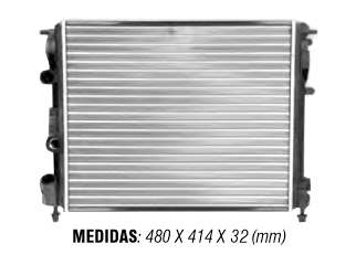 RADIADOR DE AGUA CLIO2 KANGOO LOGAN SANDERO SYMBOL (MOTORES 1.2 16V, K7M, K9K Y K4M) (EQUIVALE: 358 OEM 8200343476) RENAULT | CLIO | 1.2 16V — foto 2
