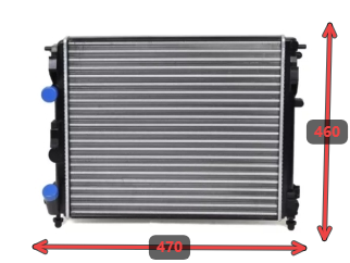 RADIADOR DE AGUA RENAULT KANGOO 1.6 16V | 470X460X32 (ES MAS ALTO QUE EL 358) | CON AIRE PANEL ANCHO
