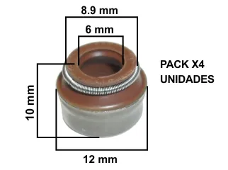 Reten valvula audi A3 / Audi A4 / Audi A6 / Audi Tt / Chevrolet Astra / Chevrolet Corsa / Chevrolet kadett 86/93 / Chevrolet Tigra / Chevrolet vectra 93/.. / Chevrolet Zafira / Citroen Berlingo / Citroen C3 02/..
