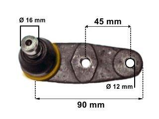 ROTULA 9/11 AGUJEROS DE 12 MM - PIVOTE 16.00 MM RENAULT