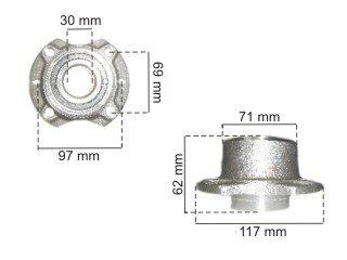 Ruleman con maza una palio con maza 4625VKBA trasero Fiat / Jeep | Duna
