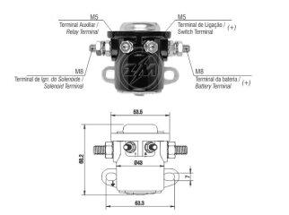 Solenoide arranque (Automatico) Ford / / Dodge 12V 2 salidas externo barrilito_ chevrolet