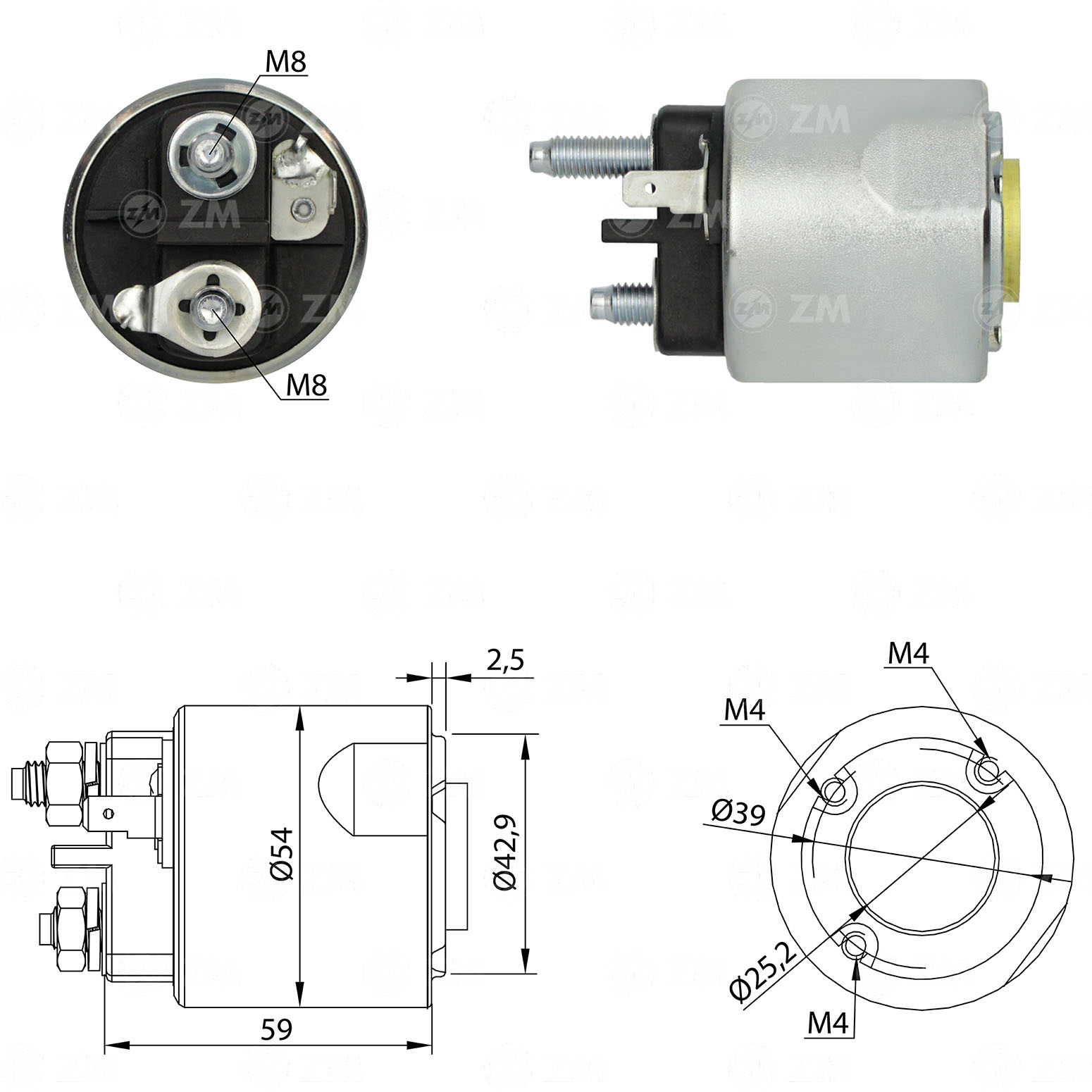 SOLENOIDE AUTOMATICO DE ARRANQUE RENAULT K4M