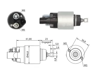 Solenoide arranque (Automatico) chevrolet Onix/Onix Plus/Onix rs 1.0 t 19/.. 12V-M8-M6