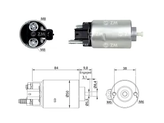 Solenoide arranque (Automatico) chevrolet cruze Ii/Tracker 12V-M8-M8
