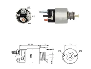 Solenoide arranque (Automatico) renault kwid 1.0 12V B4D 12V-M8-M8-M5