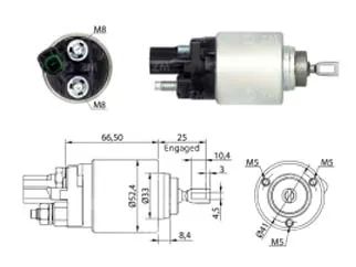 Solenoide arranque (Automatico) toyota corolla 1.6-1.8 16V 12V-M8-M8-conector