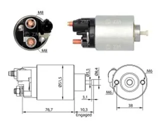 SOLENOIDE ARRANQUE (AUTOMATICO) FIAT 500 1.4/500 ABARTH / JEEP RENEGADE 2.4/COMPASS 2.0-2.4/CHEROKEE 2.4 12V-M8-M8-CONECTOR