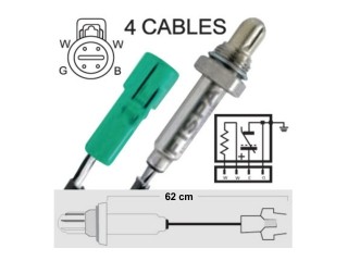 SONDA LAMBDA 1.4-1.6 16V/FOCUS 1.6-1.8-2.0 16V/ECOSPORT 1.6/ESCORT 1.4-1.6-1.8/KA 1.3-1.6 4 CABLES_ FORD | FIESTA | 1.4