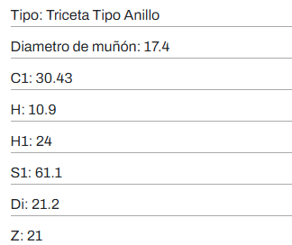 Triceta ford Ecosport/Fiesta/Focus/Ka/Courier / Renault megane dado 30.43MM 21 estri y 001 nak — foto 2