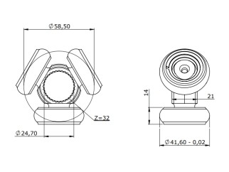 Triceta Bora/Vento/Passat / Audi A3 oscilante dado 41.6MM 32 estrias volkswagen