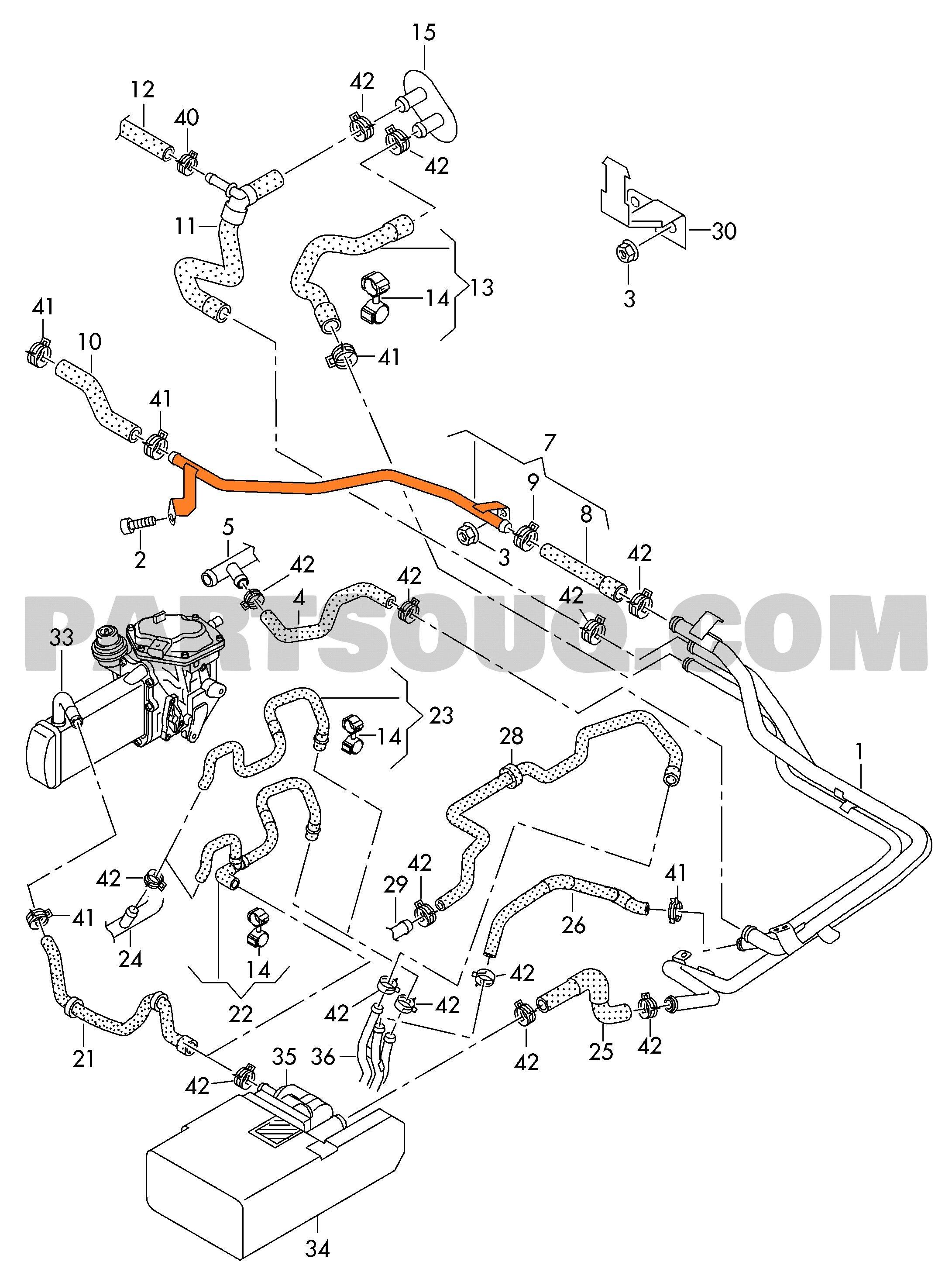 Caño conexion calefaccion volkswagen amarok 2H0122109D
