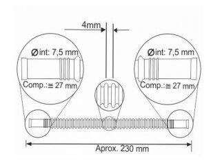 Manguera corrugada tubo corrugado largo 254MM bocas 7.5 mm