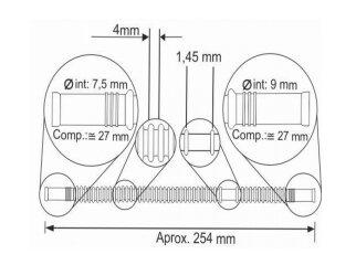MANGUERA CORRUGADA TUBO CORRUGADO COMBUSTIBLE LARGO 254MM BOCAS 7.5MM Y 9MM