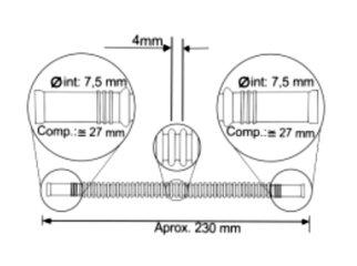 MANGUERA CORRUGADA TUBO CORRUGADO COMBUSTIBLE LARGO 230MM BOCAS 7.5MM